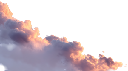 Dramatic, pink-tinged cumulus clouds dominate a black background, evoking feelings of fantasy and serene natural beauty.