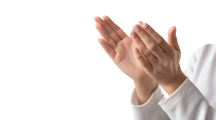 Hands clapping against a stark black backdrop convey celebration, applause, or approval in a striking visual representation.