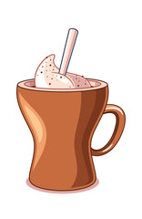 Sweet hot drink brown cup