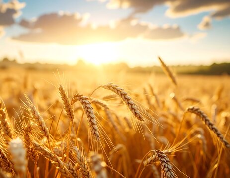 Golden wheat field at sunset (15)