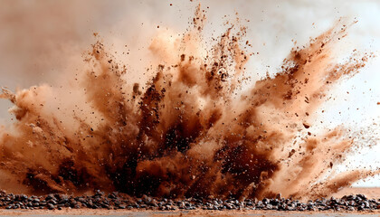 Exploding cocoa powder splash