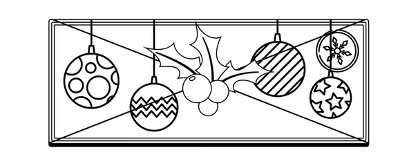 Christmas greeting card envelop black-and-white