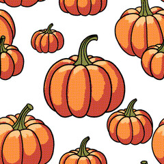 Pumpkin harvest texture tile seamless pattern