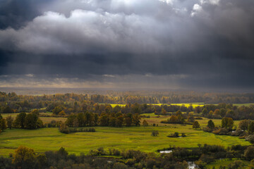 storm clouds over the forest