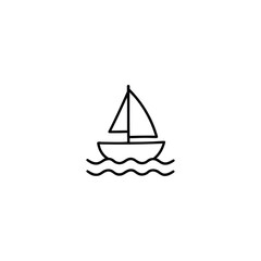 Minimalist Sailboat on Waves Icon