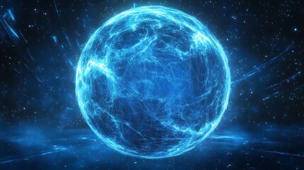 Obraz premium water, blue, splash, glowing, plasma, sphere, black, liquid, energy, bright, glow, wave, fluid, light, abstract, shine, wet, dynamic, vibrant, circle, motion, luminous, reflection, ripple, shine, bubb