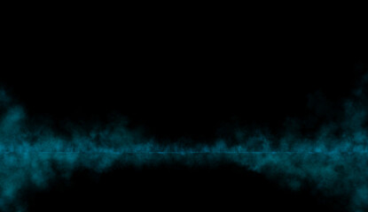 Light blue smoke background with transparent fog effect and empty studio floor for product or text display