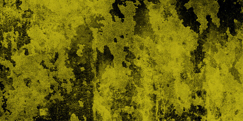 Dark abstract grunge texture with vibrant yellow and black distressed organic patterns background
