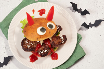 burger monster eats gingerbread man