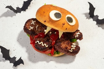 burger monster eats gingerbread man