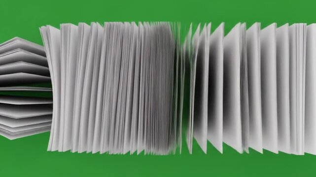 Dynamic book pages fanning out from a central point on a vibrant green background, creating an engaging visual concept