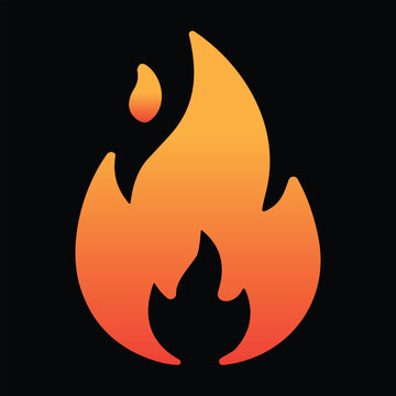 Vibrant isolated fire flame icon illustration, hot blazing heat and energy symbol, essential graphic for power, danger, and passion design projects, easily editable vector.
