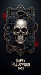 Halloween 2025 background with halloween themed elements perfect for social media wishes