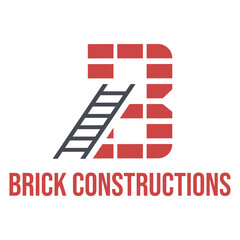 brick constructions flat minimalist logo design