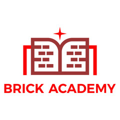 brick academy flat minimalist logo design
