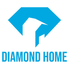 diamond home flat minimalist logo design