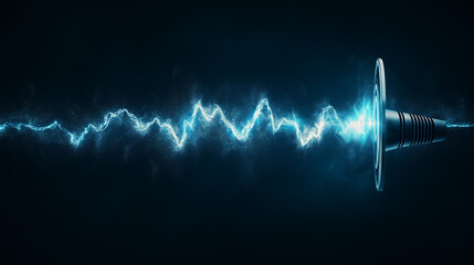 Glowing blue sound waves illustration for audio concept