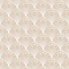 Elegant beige art deco fan pattern in soft beige tones. 