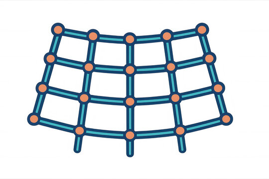 Children playground climbing net icon representing connection, network, and web technology on transparent background