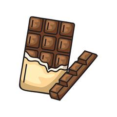 A Rich Dark Chocolate Bar Partially Unwraped With Several Squares Broken Off Next To It Isolated On A Transparent Background