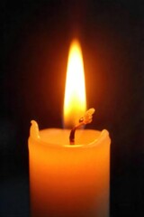 Mesmerizing Candle Flame Warm Orange and Yellow Hues Dance in the Air, Evoking Peace, Tranquility, and Hope