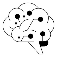 Neural Network Super Intelligence Vector Icon Symbol