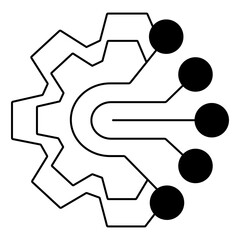 Cognitive Computing Machine Processing Vector Icon Concept