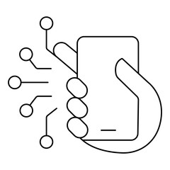 Futuristic AI Mobile Tracking Vector Icon Design