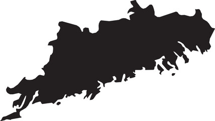 Obraz premium Uusimaa, Finland Isolated Map Silhouette