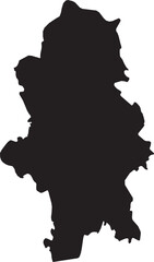 Central Finland Area Finland Isolated Map Silhouette
