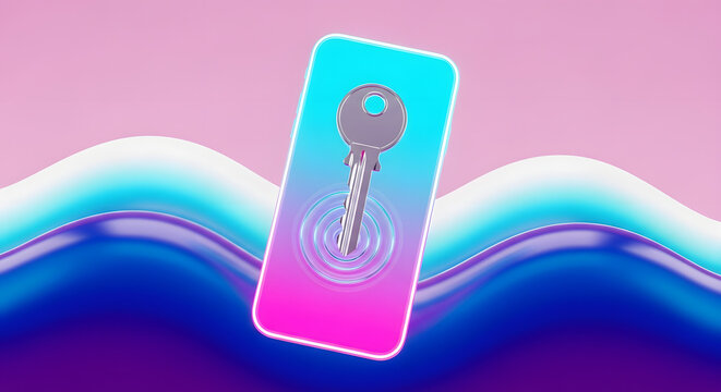 Mobile Privacy at Risk. Mobile Devices Facing Threats. Smartphone Display With a Key , nternet cybersecurity concept