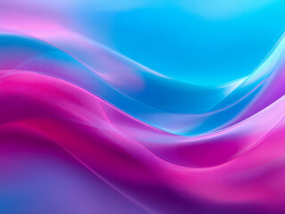 Fototapeta premium Abstract flowing waves blending vibrant pink and blue hues creating a smooth and dynamic background with soft translucent layers and gentle gradients
