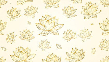 Gold lotus flower pattern