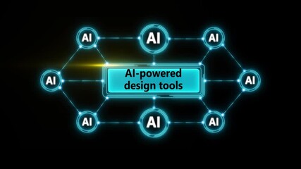Businessman interacting with ai agents interface on digital screen with connections shown. AI-powered design tools , Headlines Fast Scree international communication network concept 4k animated. - Powered by Adobe
