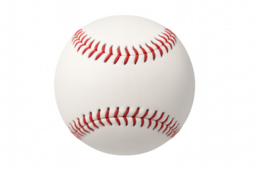 Baseball with red stitching on a white leather casing, representing professional sports and athletic competition