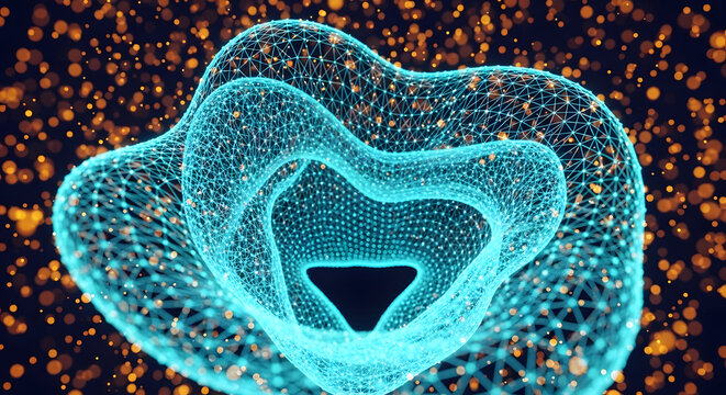 Abstract gravity wave background - 3d rendered image. Hologram view, physical process. Futuristic AR topography view