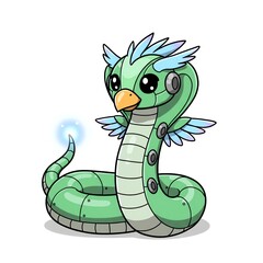 Fototapeta premium A robotic snake with birdlike wings