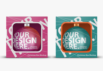 Christmas Ball in the Box Mockup