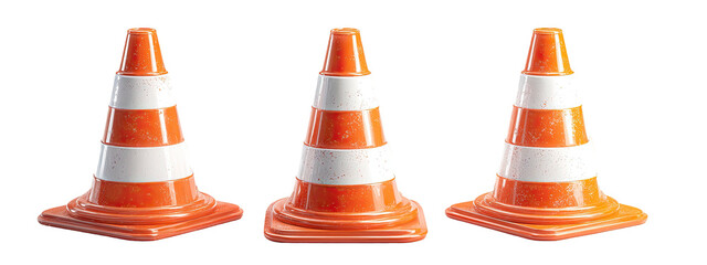 Three traffic cones