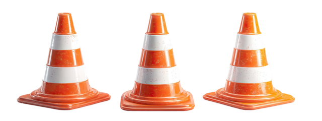 Three traffic cones