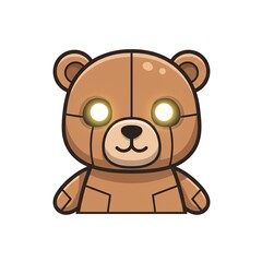 Obraz premium Cartoon robot teddy bear with glowing eyes