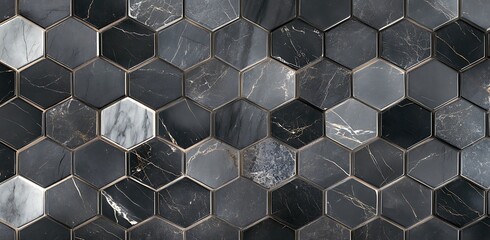Metal honeycomb texture background with hexagonal pattern and metallic design