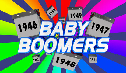 Baby Boomers Calendars Years Born Age Generation 3d Illustration © iQoncept