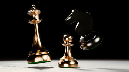 chess pawn on black background
