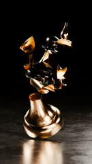 Chess piece king crushed by a pawn