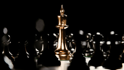 chess pieces on black background