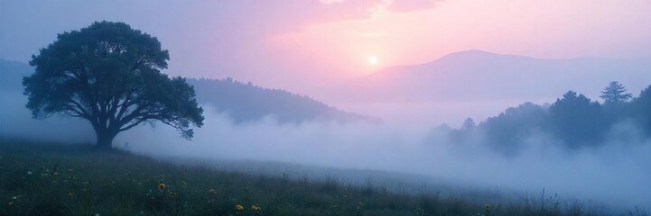 Mystical Morning Mist Ethereal Landscape for Fantasy & Fairytale Designs