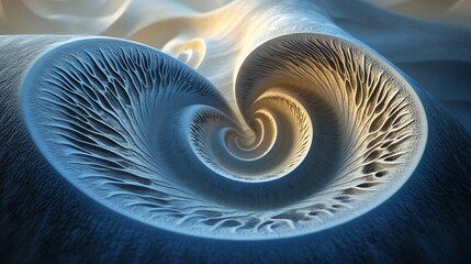 Blue Spiral Jellyfish Fractal Art Wallpaper