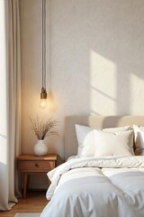 Serene Neutral Bedroom Wall Soft Textured Wallpaper for Interior Design Inspiration