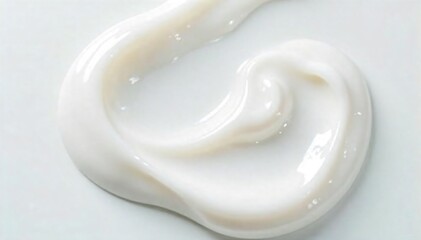 Close-up of Glistening Creamy White Substance, Rich Texture and Oily Sheen, Ideal for Skincare, Lubrication, or Richness Concepts